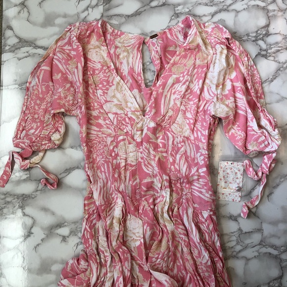 NWT FREE PEOPLE Forever Always Floral Midi Dress 2 - Picture 5 of 5